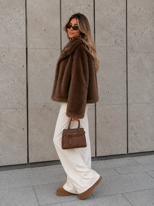 Manteau ouvert avec col revers