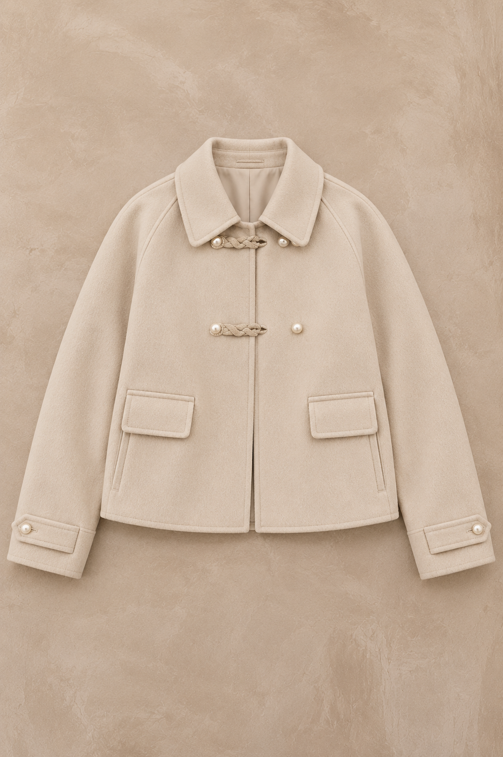 Vestje dames in het champagnebeige, wol-look polyester – Nora Janne