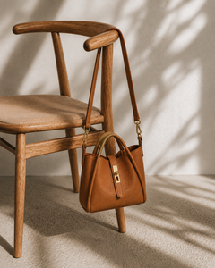 Handtas dames in het cognacbruin, kunstleer – Nora Janne