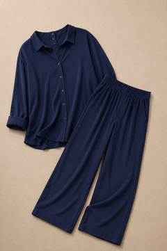 Setje dames in het nachtblauw, polyester – Nora Janne