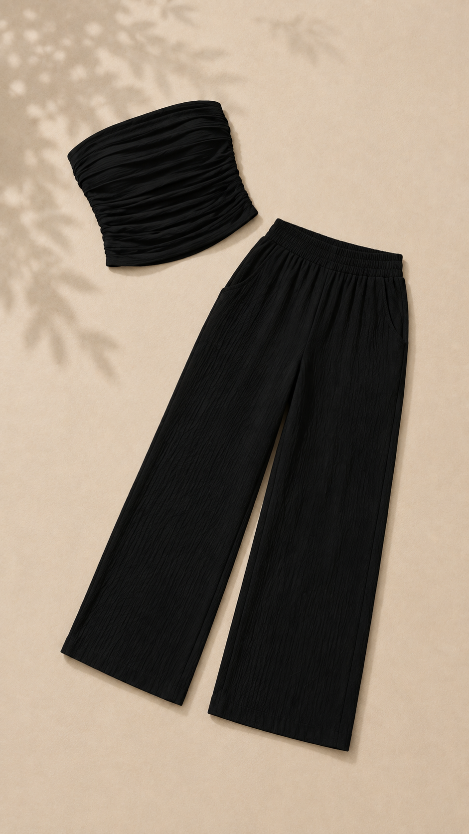Setje dames in het nachtzwart, polyester – Nora Janne