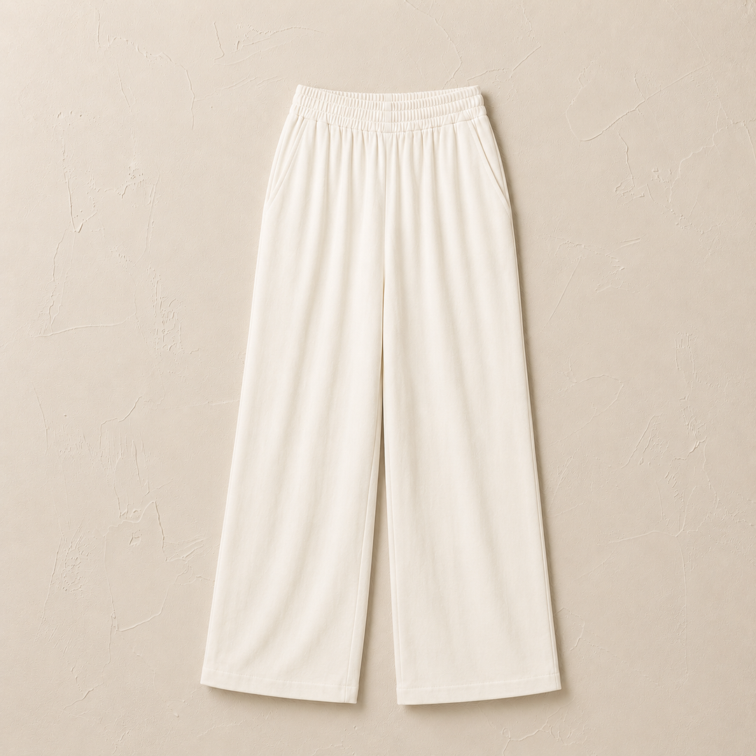Broek dames in het ivoorwit, tencel met linnen-look – Nora Janne