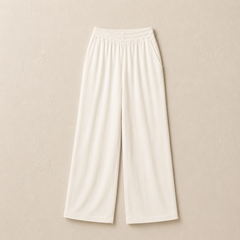 Broek dames in het ivoorwit, tencel met linnen-look – Nora Janne