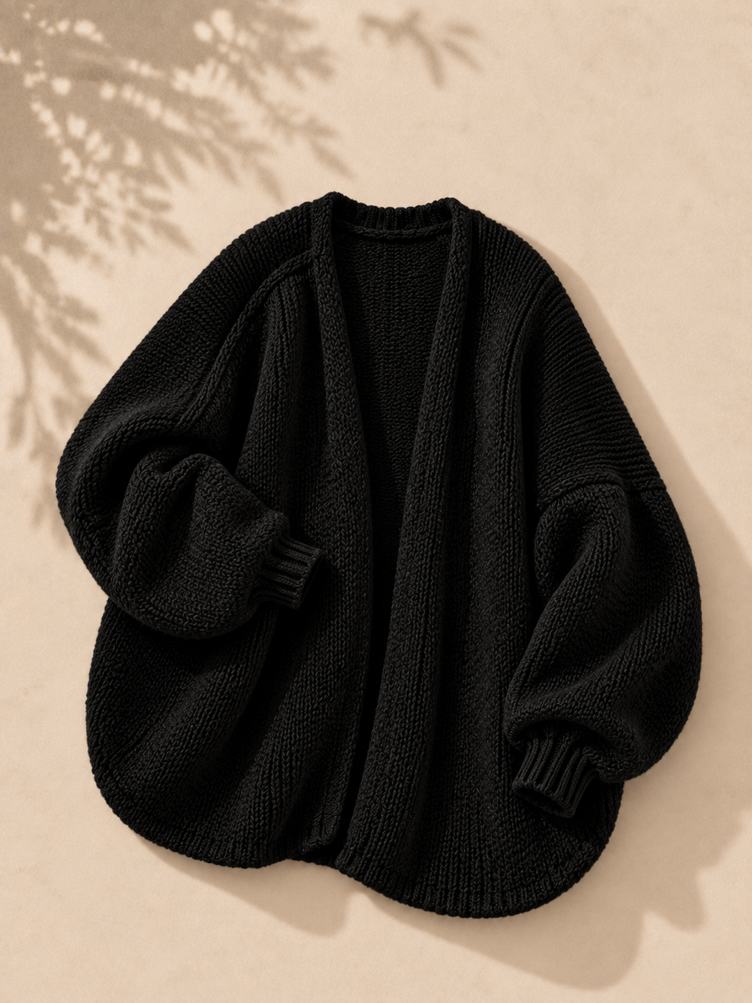 Open cardigan with quarter sleeves