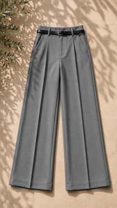 Broek dames in het parelgrijs, stretch polyester – Nora Janne