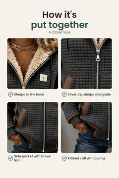 [en] Padded jacket with hood and sherpa lining – how it&