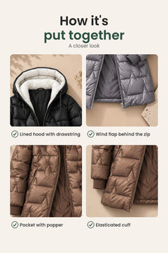 [en] Lined winter coat with adjustable hood – how it&
