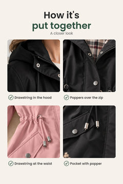 [en] Mid-length coat with hood and press studs – how it&