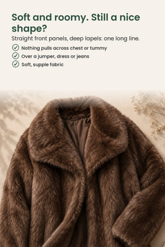 [en] Open coat with lapel collar – soft and roomy. Still a nice shape? Straight front panels, deep lapels: one long line