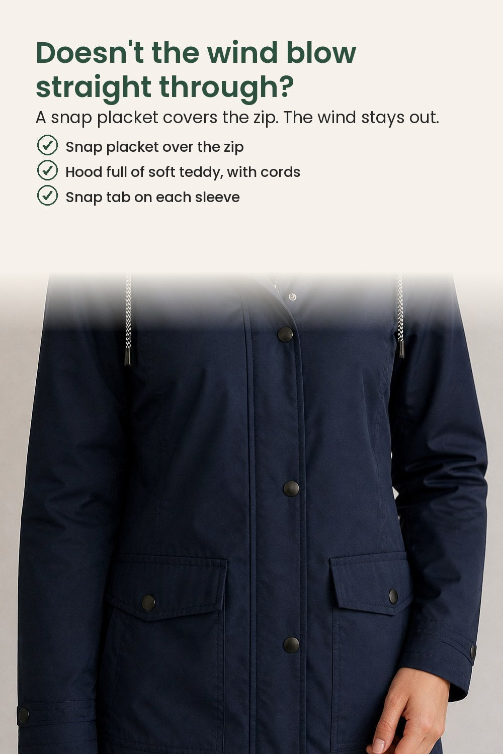 Winter coat with teddy-lined hood – doesn&