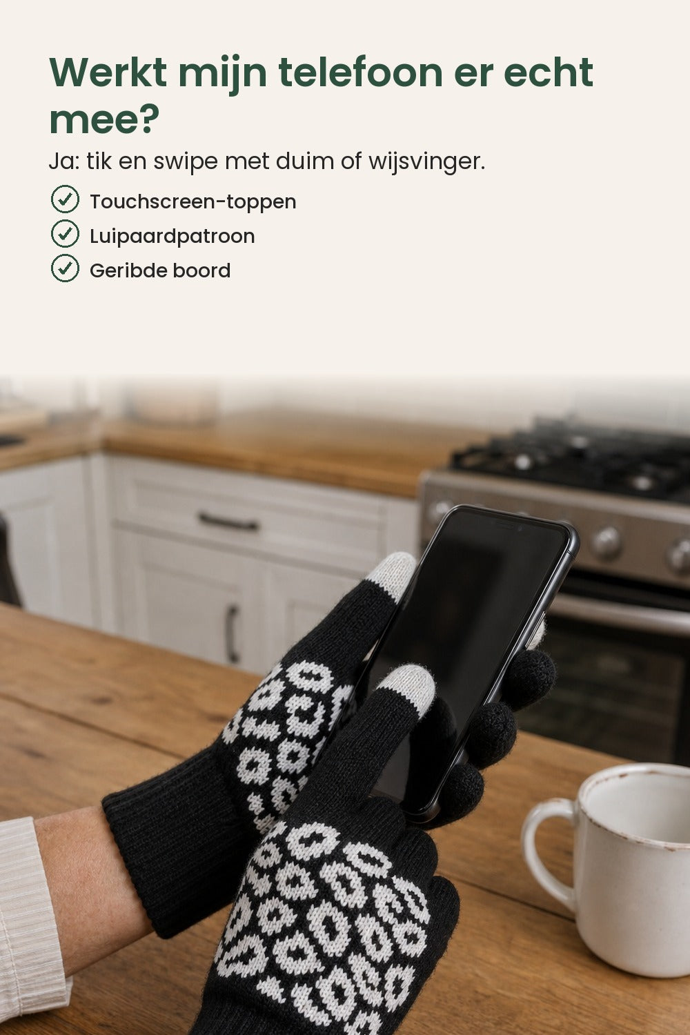 Jacquard handschoenen voor je touchscreen – werkt mijn telefoon er echt mee? Ja, met duim of wijsvinger