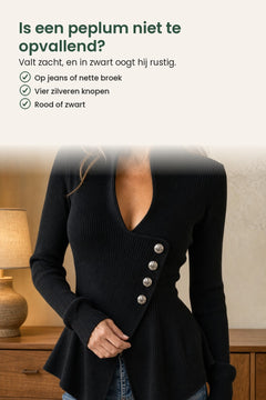 [nl] Elegante asymmetrische geribde peplum-top – is een peplum niet te opvallend? Hij valt zacht