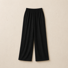 Broek dames in het nachtzwart, tencel met linnen-look – Nora Janne