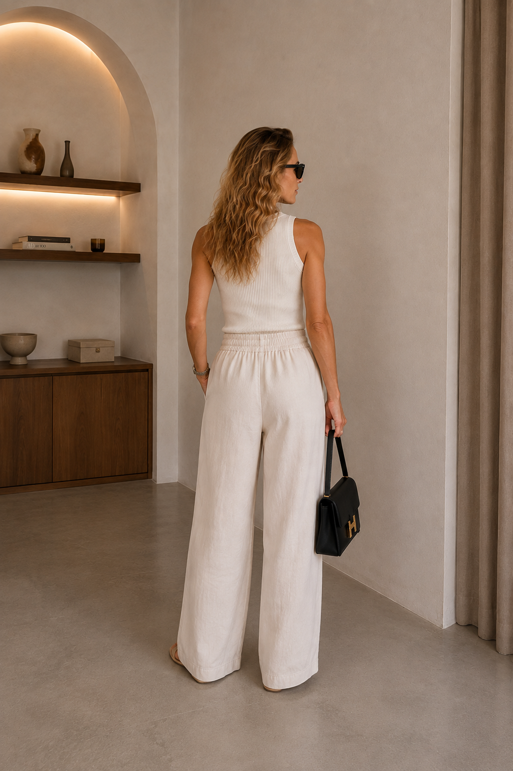 Broek dames, tencel met linnen-look – foto 2 – Nora Janne
