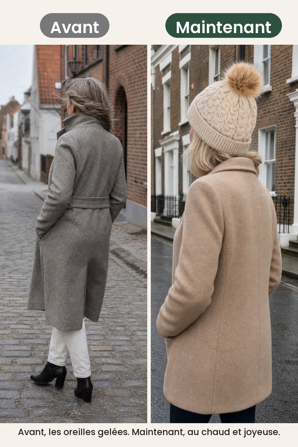 Bonnet en maille à pompon – avant, les oreilles gelées. Maintenant, au chaud et joyeuse