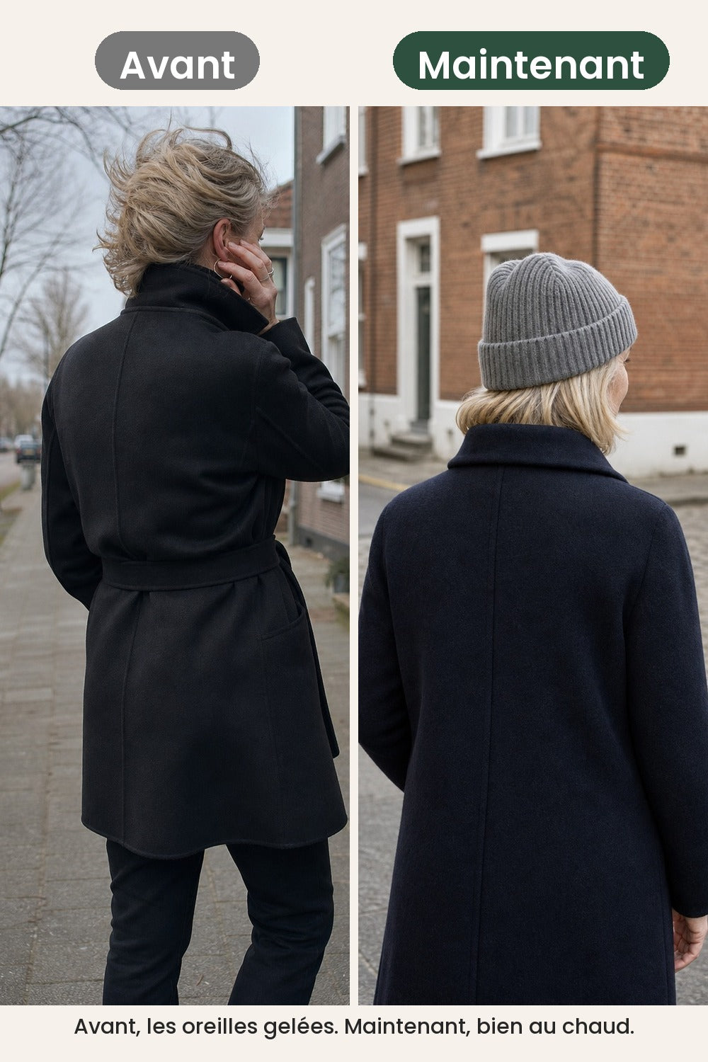 Bonnet en maille uni – avant, les oreilles gelées. Maintenant, bien au chaud