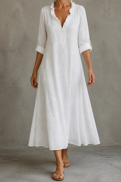 Elise Maxi-jurk in Wit – voorkant