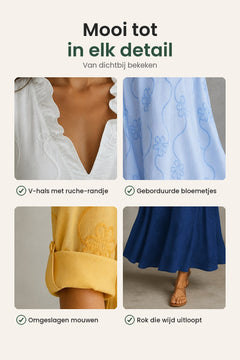 Elise Maxi-jurk – verkoopbeeld: details van dichtbij