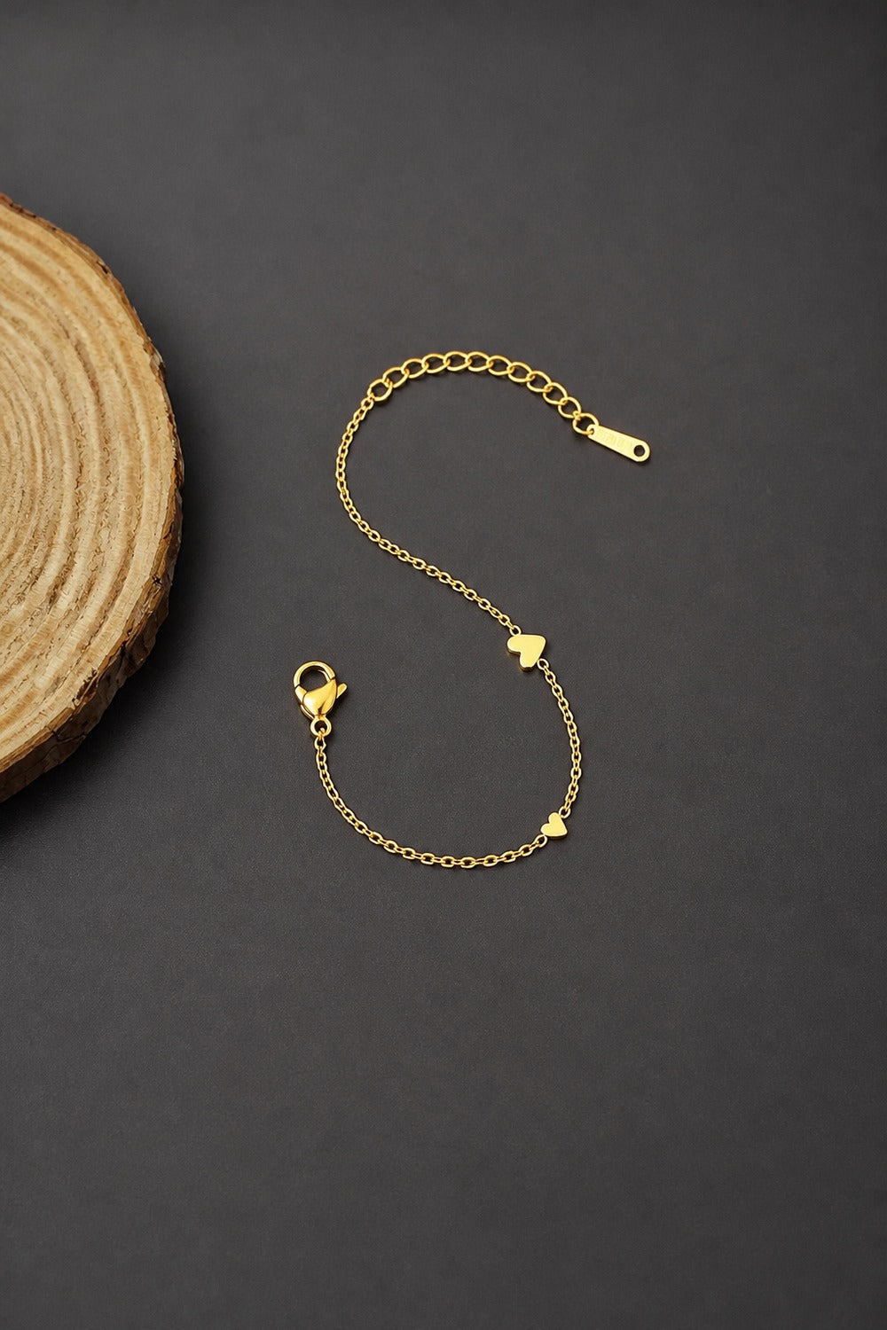 armband met hartjes en verlengkettinkje