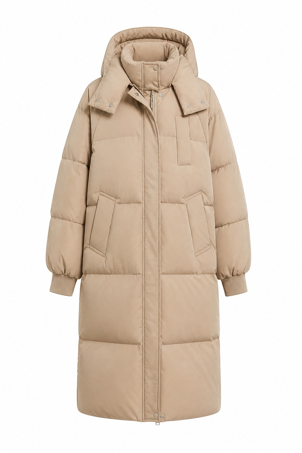 lange winterjas in kaki