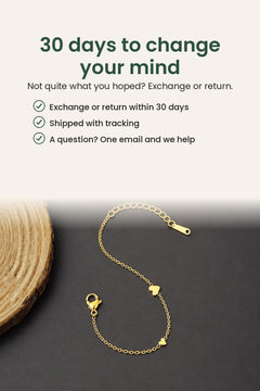 [en] Three Gold Hearts Bracelet – 30 days to change your mind