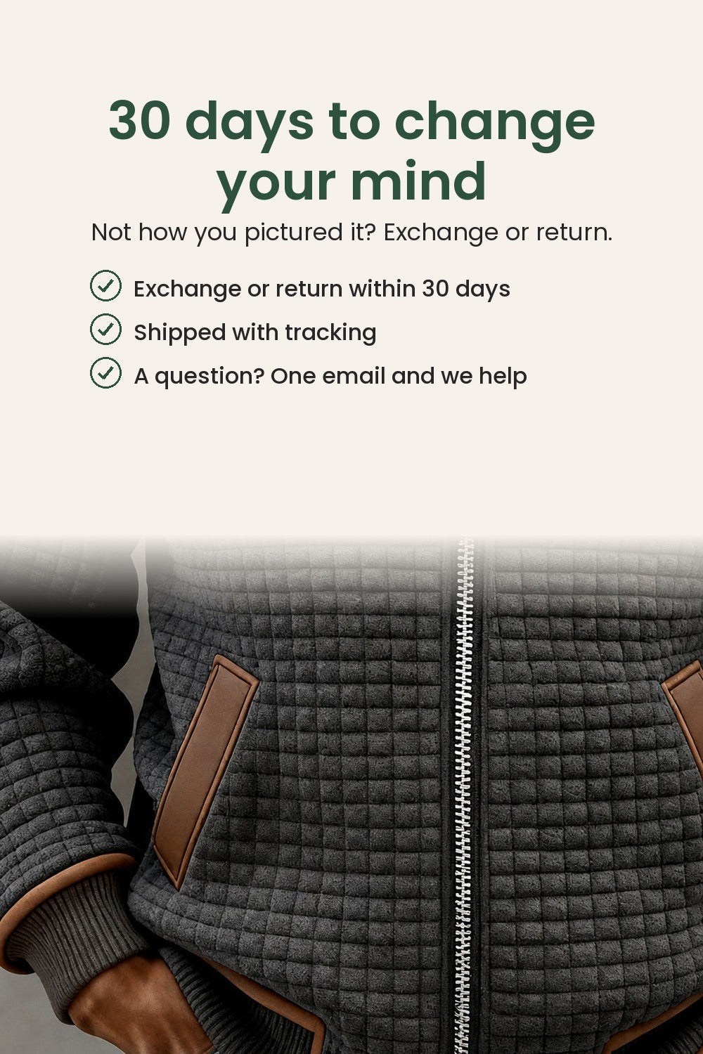 Padded jacket with hood and sherpa lining – 30 days to change your mind
