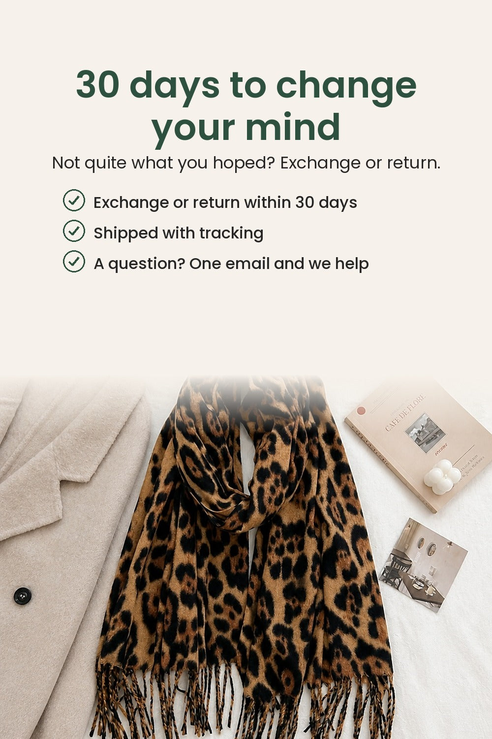 Leopard Print Scarf – 30 days to change your mind