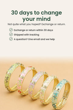 [en] Wide Enamel Flower and Leaf Bangle – 30 days to change your mind
