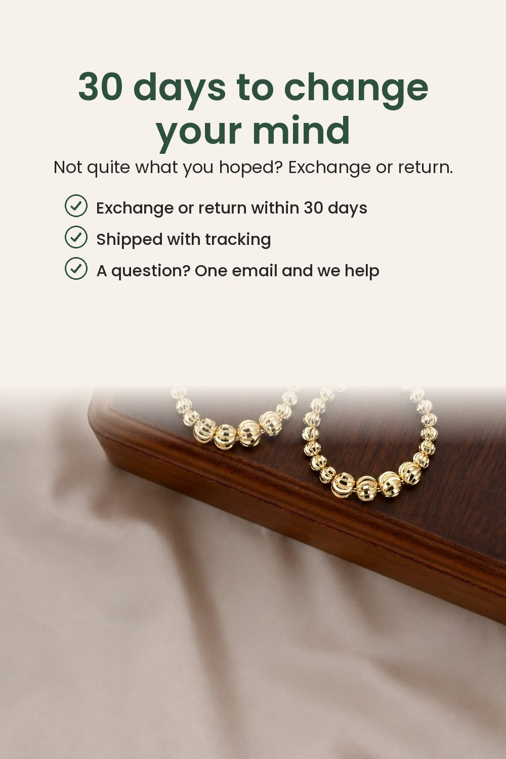 Gold Beaded Hoop Earrings – 30 days to change your mind