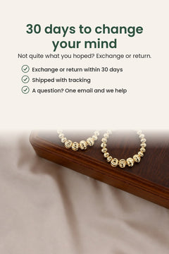 [en] Gold Beaded Hoop Earrings – 30 days to change your mind