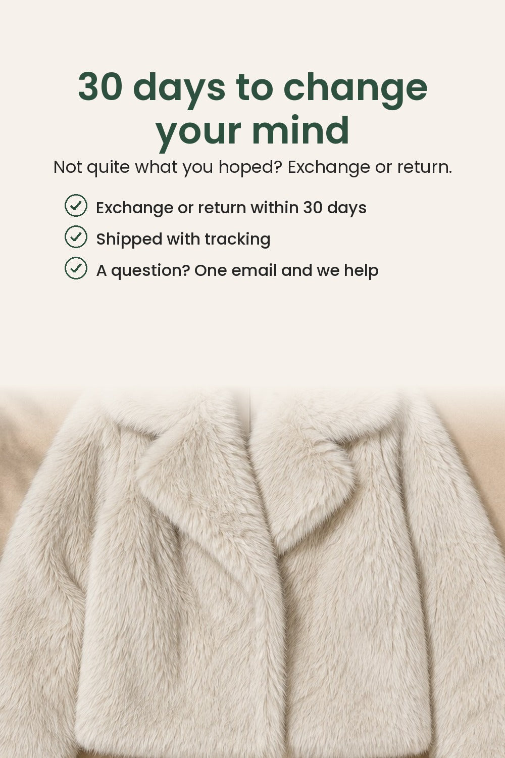 Open coat with lapel collar – 30 days to change your mind