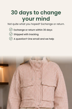 [en] Short checked jacket with stand-up collar – 30 days to change your mind