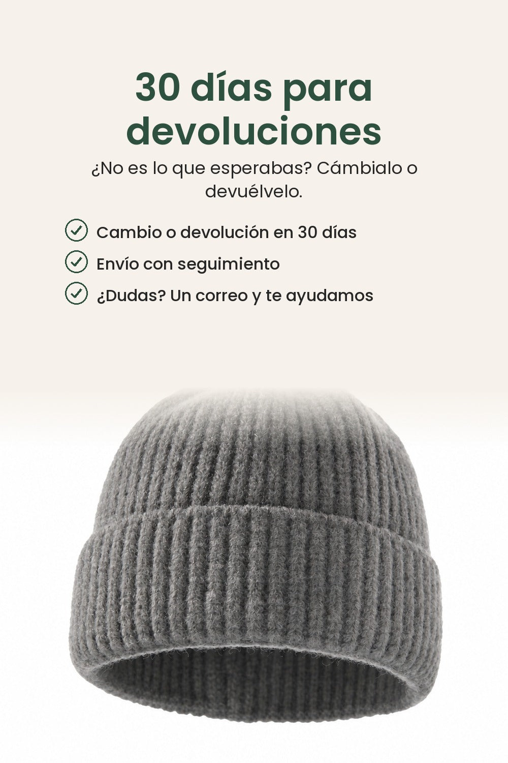 Gorro de punto liso – 30 días para devoluciones