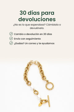 [es] Pulsera de eslabones con perlas y cierre en T – 30 días para devoluciones