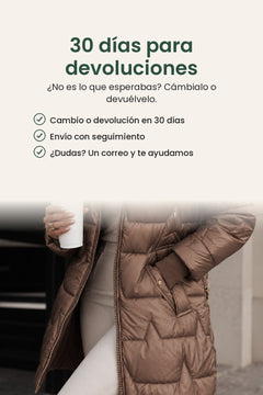 [es] Abrigo de invierno forrado con capucha ajustable – 30 días para devoluciones