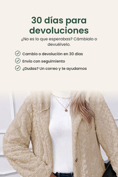 [es] Chaqueta de peluche con capucha y trenzado – 30 días para devoluciones