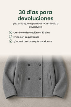 [es] Chaqueta corta con cuello alzado y doble botonadura – 30 días para devoluciones