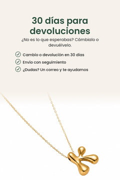 [es] Collar de letra con baño de oro de 18K – 30 días para devoluciones