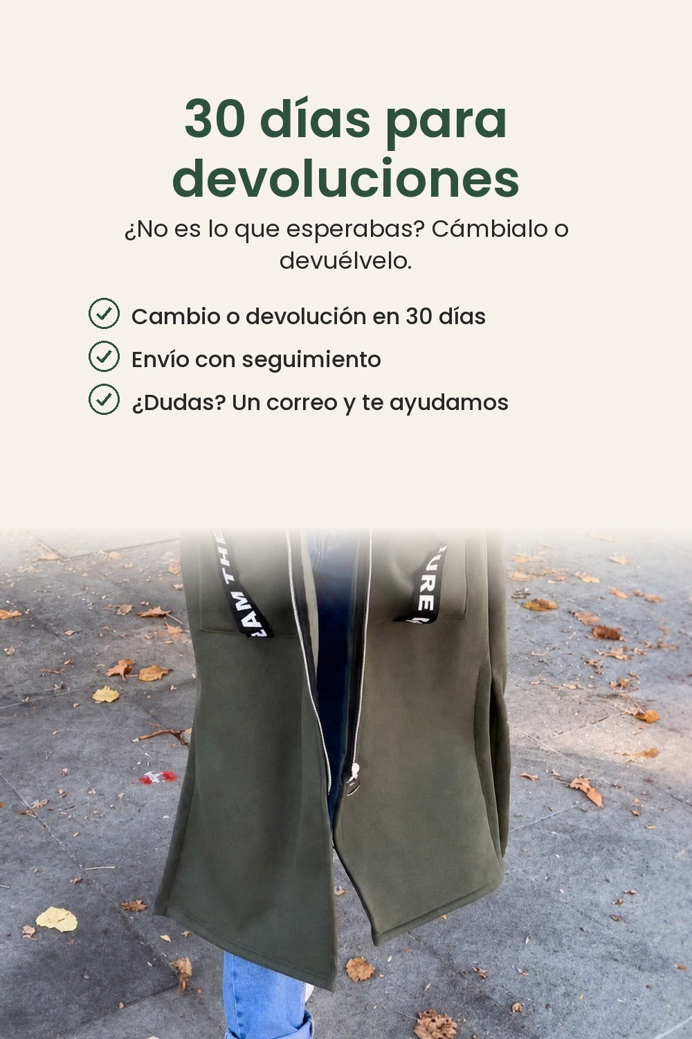 Chaqueta larga con capucha – 30 días para devoluciones