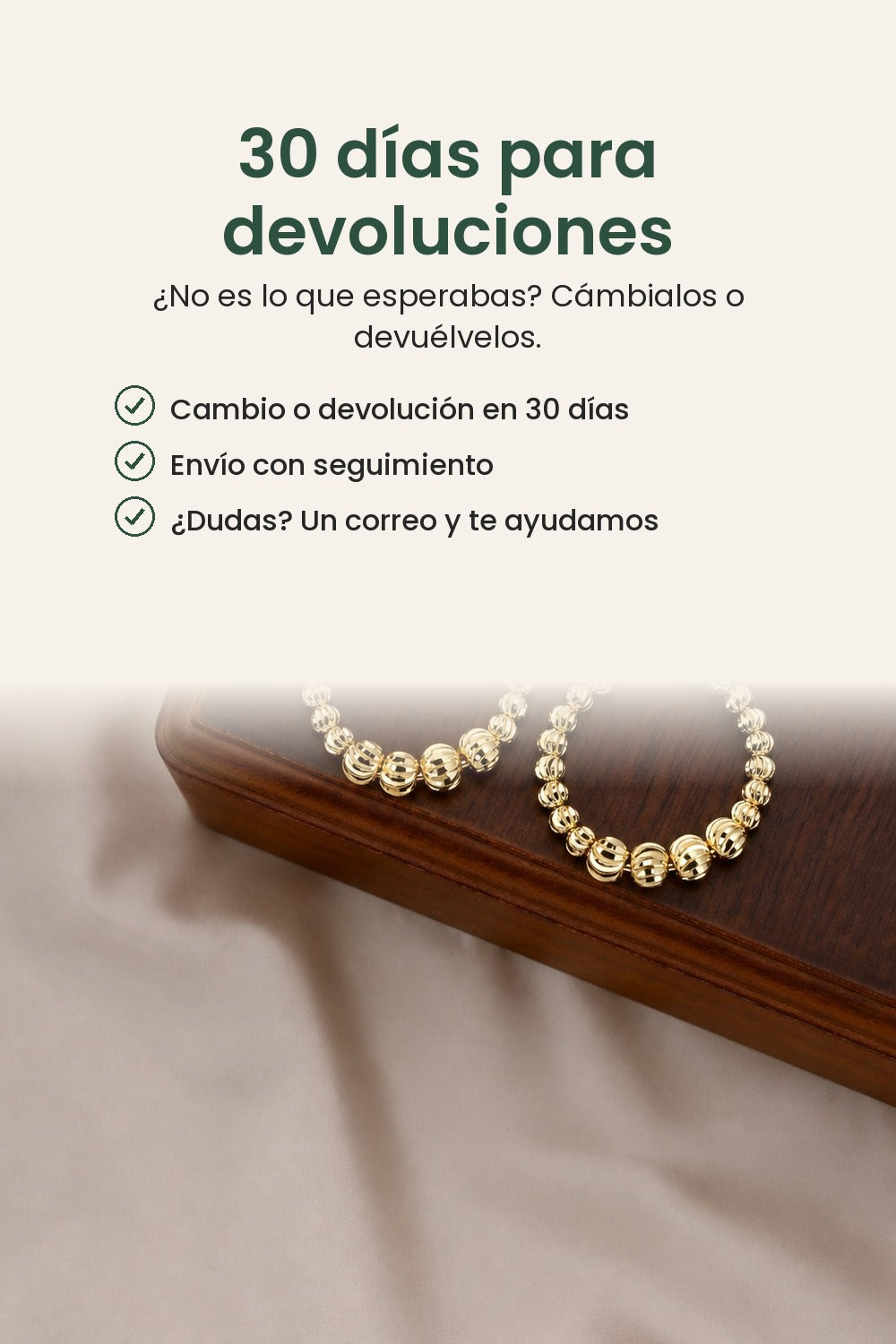 Aros dorados con bolitas – 30 días para devoluciones