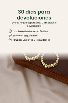 [es] Aros dorados con bolitas – 30 días para devoluciones