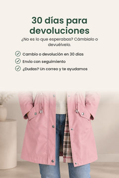 [es] Abrigo midi con capucha y botones de presión – 30 días para devoluciones