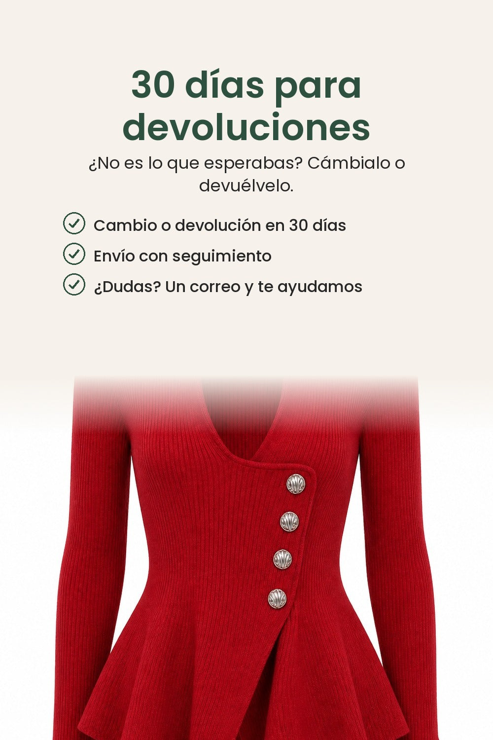 Top elegante acanalado con peplum asimétrico – 30 días para devoluciones