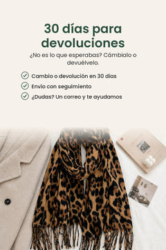 [es] Bufanda con estampado de leopardo – 30 días para devoluciones