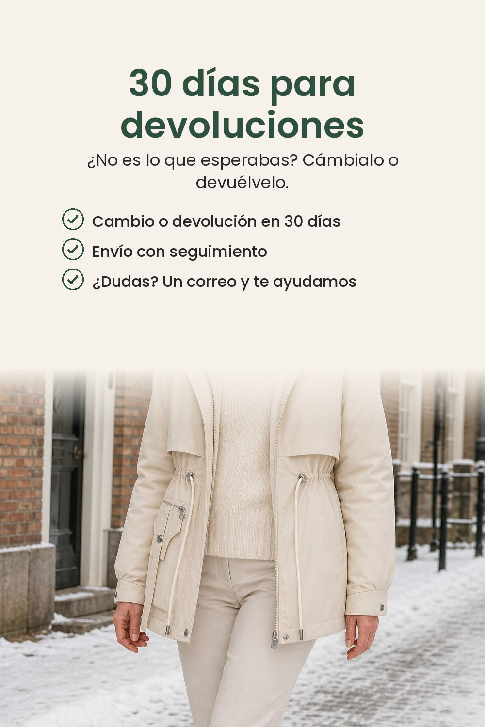Parka de invierno acolchada con capucha – 30 días para devoluciones
