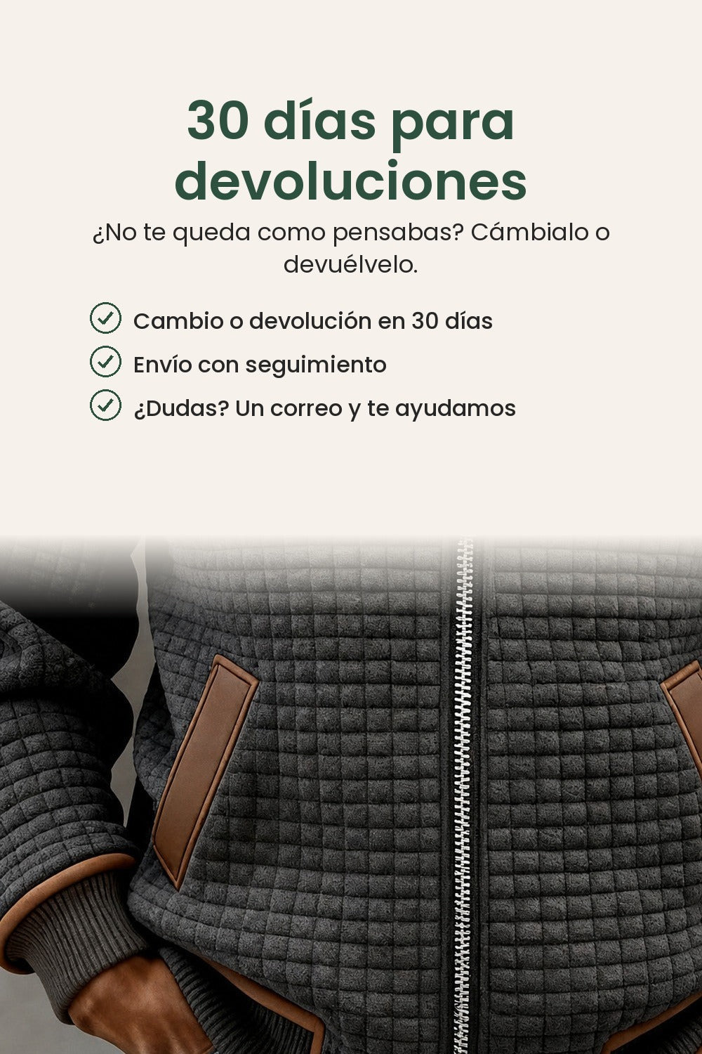 Abrigo acolchado con capucha y forro de borreguito – 30 días para devoluciones