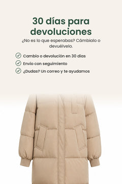 [es] Abrigo de invierno largo acolchado con capucha – 30 días para devoluciones
