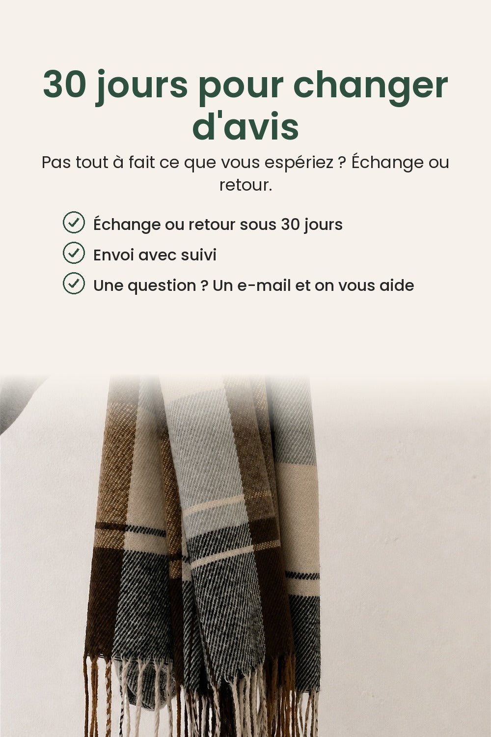 Écharpe à carreaux et à franges – 30 jours pour changer d&