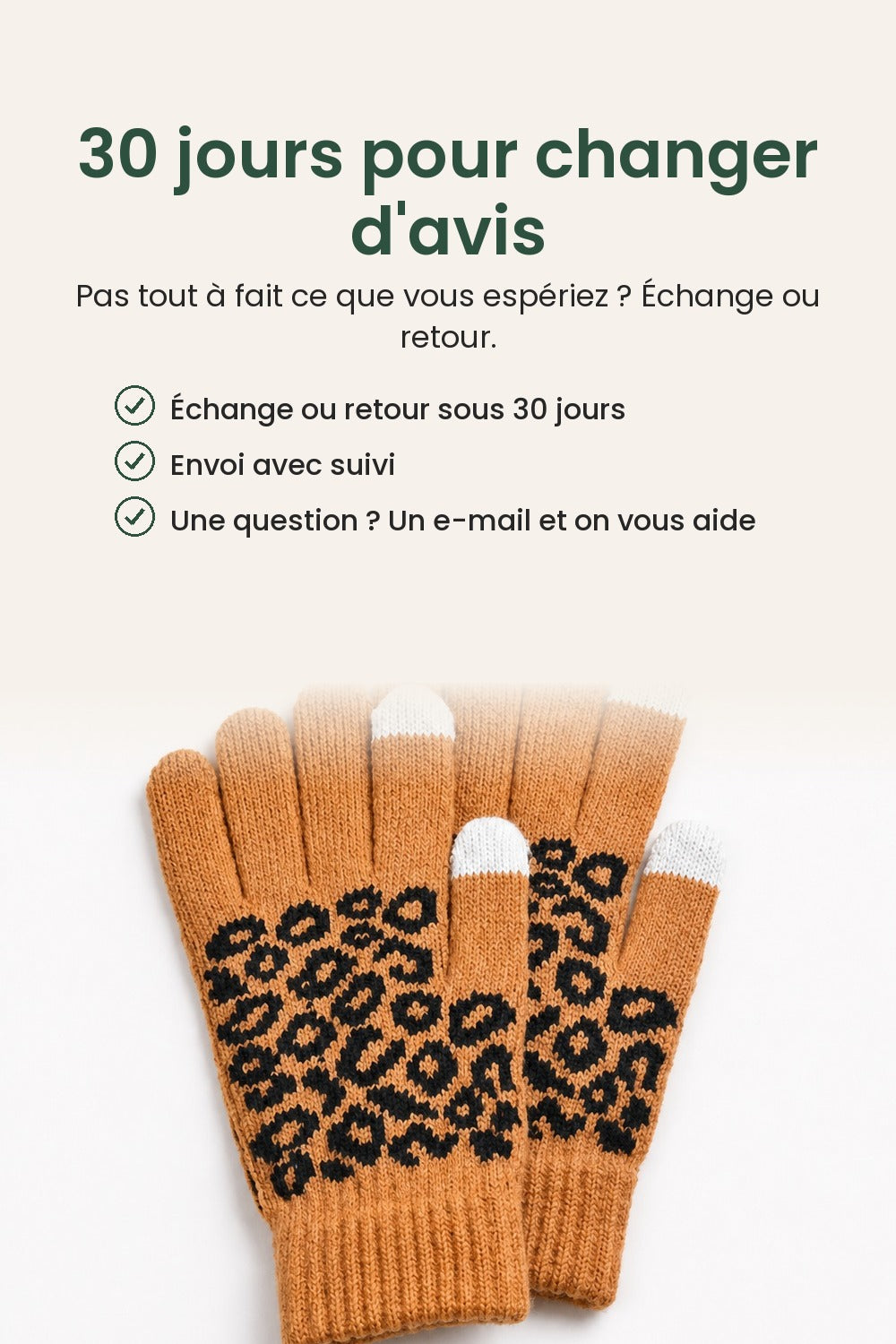 Gants jacquard compatibles écran tactile – 30 jours pour changer d&