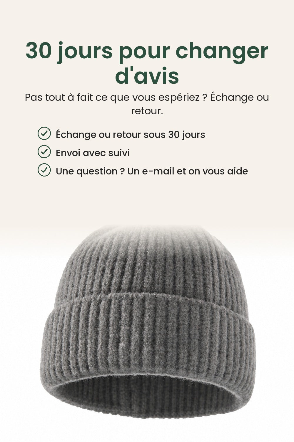 Bonnet en maille uni – 30 jours pour changer d&